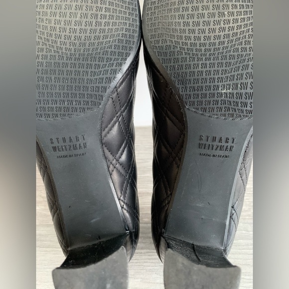 Stuart Weitzman Black Quantas Quilted Nappa Bow Pumps In Size Women’s 9.5M - Picture 11 of 12